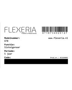 prepaid code voor beheer als sloteigenaar (voor 5 jaar en per Flexeria product)