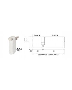 motorcilinder met mechanische cilinder 30/60 SKG***® met 3 sleutels
