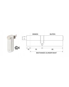 motorcilinder met mechanische cilinder 35/60 SKG***® met 3 sleutels