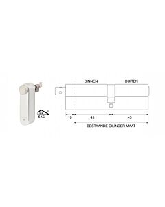 motorcilinder met mechanische cilinder 45/45 SKG***® met 3 sleutels