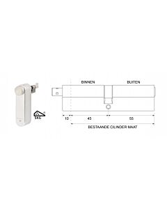 motorcilinder met mechanische cilinder 45/55 SKG***® met sleutels