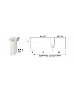 motorcilinder met mechanische cilinder 50/35 SKG***® met 3 sleutels