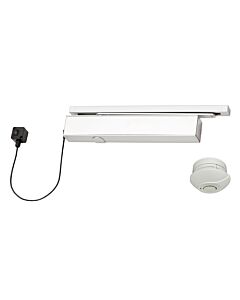 vrijloopdranger, incl. glijarm, zilver met rookmelder en voeding 24V