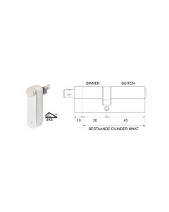 motorcilinder met mechanische cilinder 30/45 SKG***® met 3 sleutels