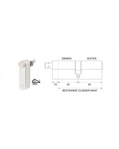 motorcilinder met mechanische cilinder 35/40 SKG***® met 3 sleutels