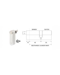 motorcilinder met mechanische cilinder 40/35 SKG***® met 3 sleutels