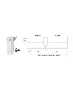 motorcilinder met mechanische cilinder 40/60 SKG***® met 3 sleutels