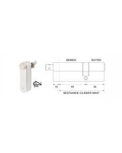 motorcilinder met mechanische cilinder 45/30 SKG***® met 3 sleutels