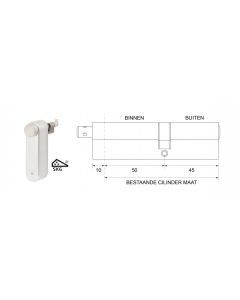 motorcilinder met mechanische cilinder 50/45 SKG***® met 3 sleutels