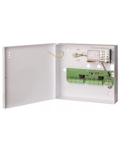 zorgslot controller met 12V=, 3Amp. netvoeding in plaatstalen kast