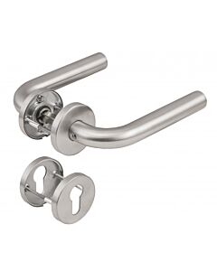 kruk-kruk garnituur rvs met cilinderrozetten